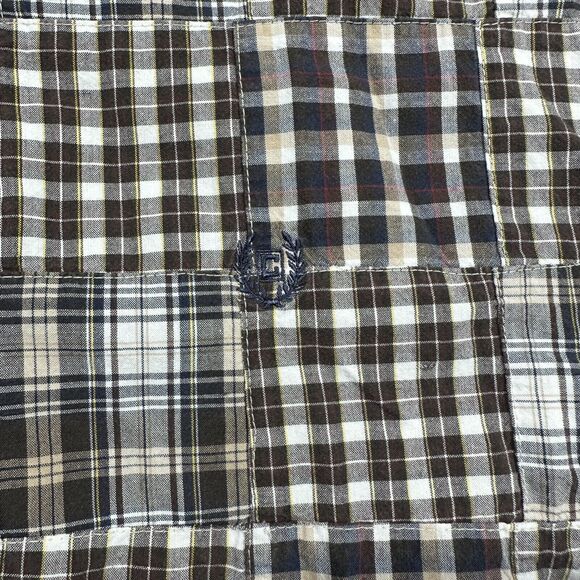 Chaps Shirt Mens 2XL XXL Button Up Brown Patchwork Quilt Long Sleeve Cotton - Picture 6 of 11